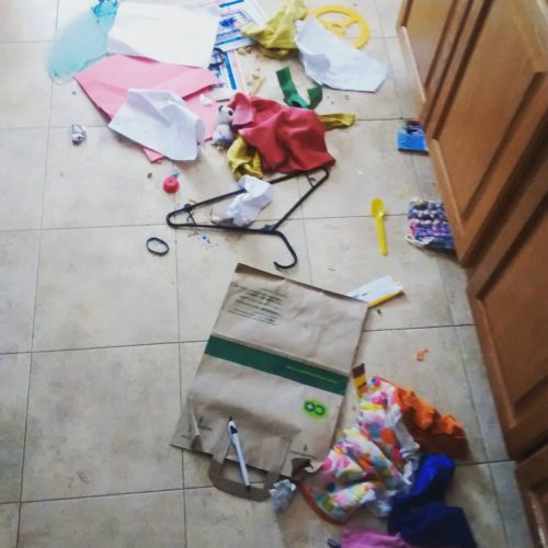 I didn't sweep the day before.